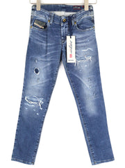 DIESEL Grupee-Ne 0607U Women's Jeans W23 Jogg Sweat Skinny Washed RRP250