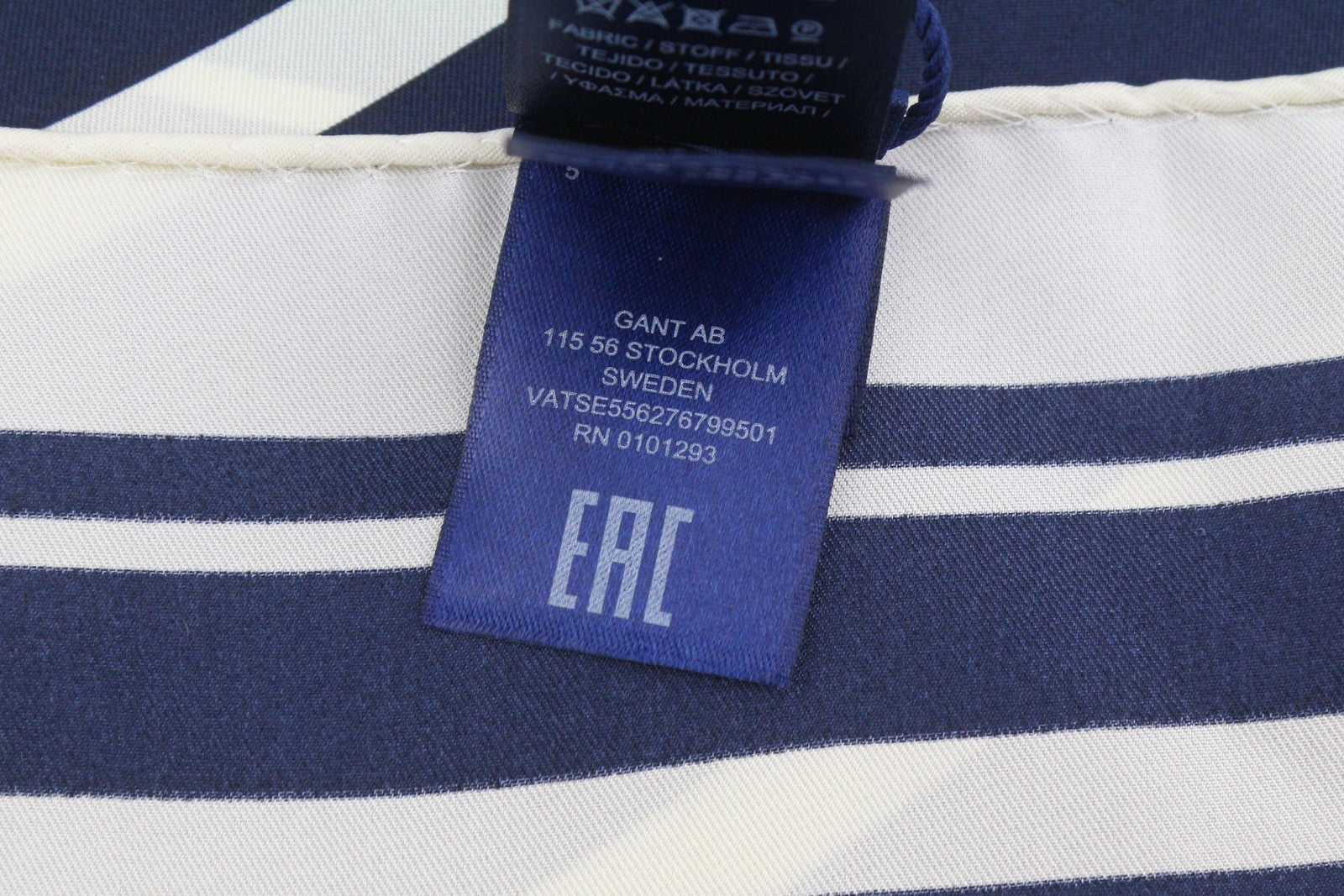 GANT Silk Women Scarf OS Marine White Elegant Print Logo Lightweight