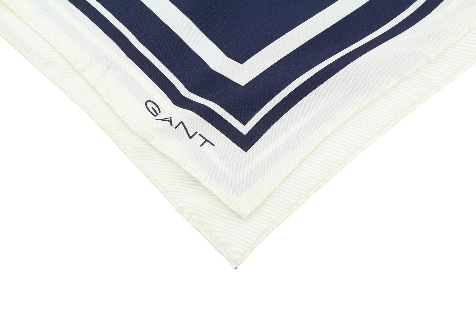 GANT Silk Women Scarf OS Marine White Elegant Print Logo Lightweight