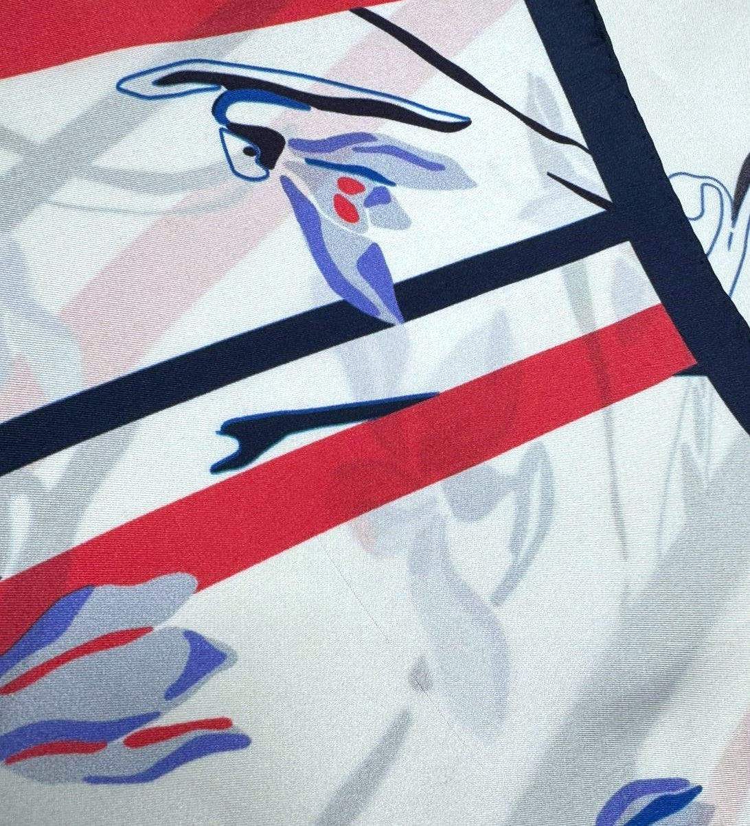 GANT Striped Snowdrop Silk Women Scarf OS Persian Blue Patterned Lightweight