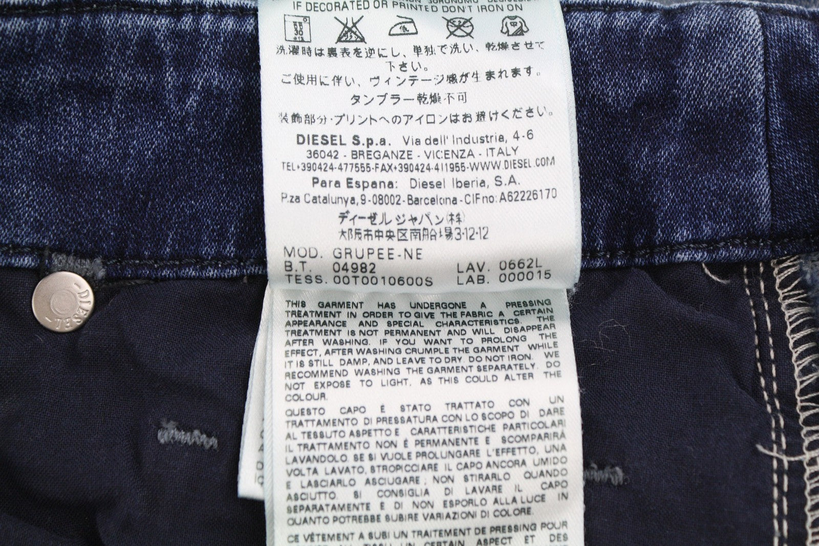 DIESEL Grupee-Ne 0662L Women's Jeans W25 Jogg Sweat Skinny Washed RRP250