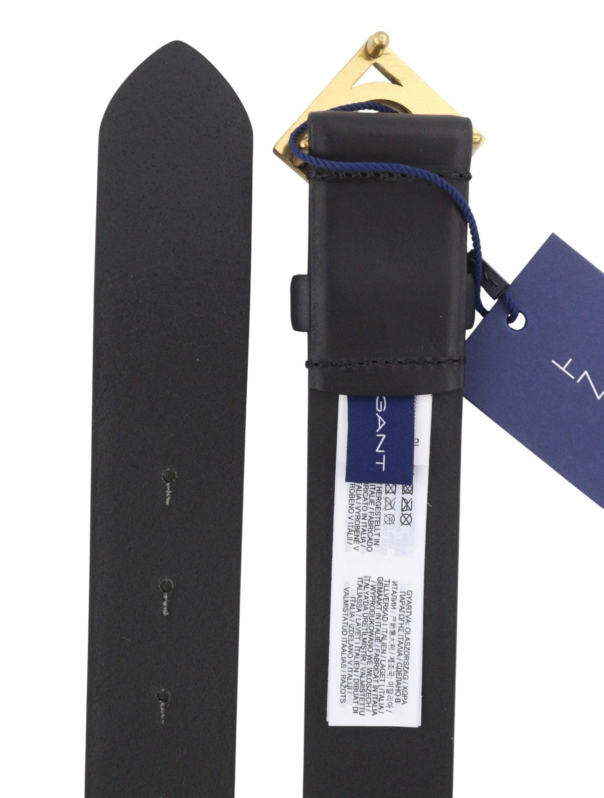 GANT Icon G Buckle Leather Women Belt 95 CM Black Press Stud Closure Casual