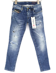 DIESEL Grupee-Ne 0607U Women's Jeans W23 Jogg Sweat Skinny Washed RRP250