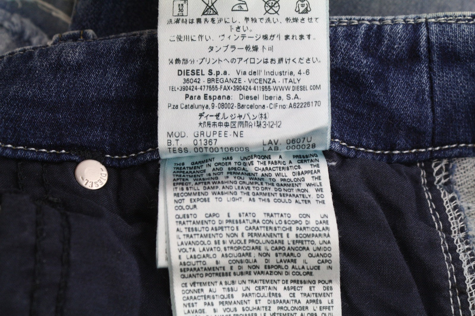 DIESEL Grupee-Ne 0607U Women's Jeans W23 Jogg Sweat Skinny Washed RRP250