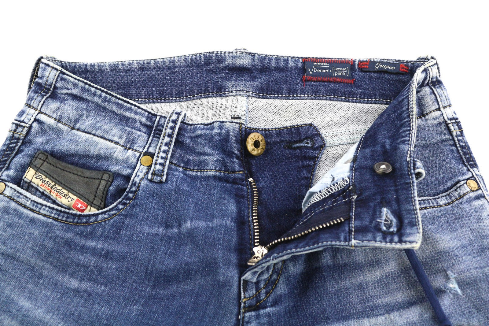 DIESEL Grupee-Ne 0607U Women's Jeans W23 Jogg Sweat Skinny Washed RRP250