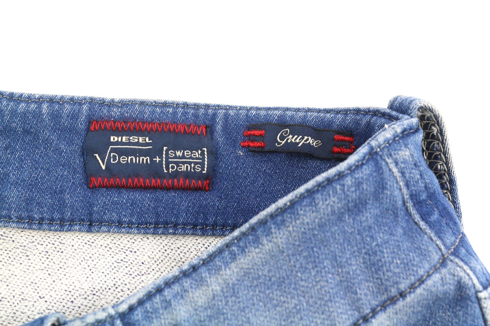 DIESEL Grupee-Ne 0837T Women's Jeans W25 Jogg Sweat Skinny Washed Blue Fit