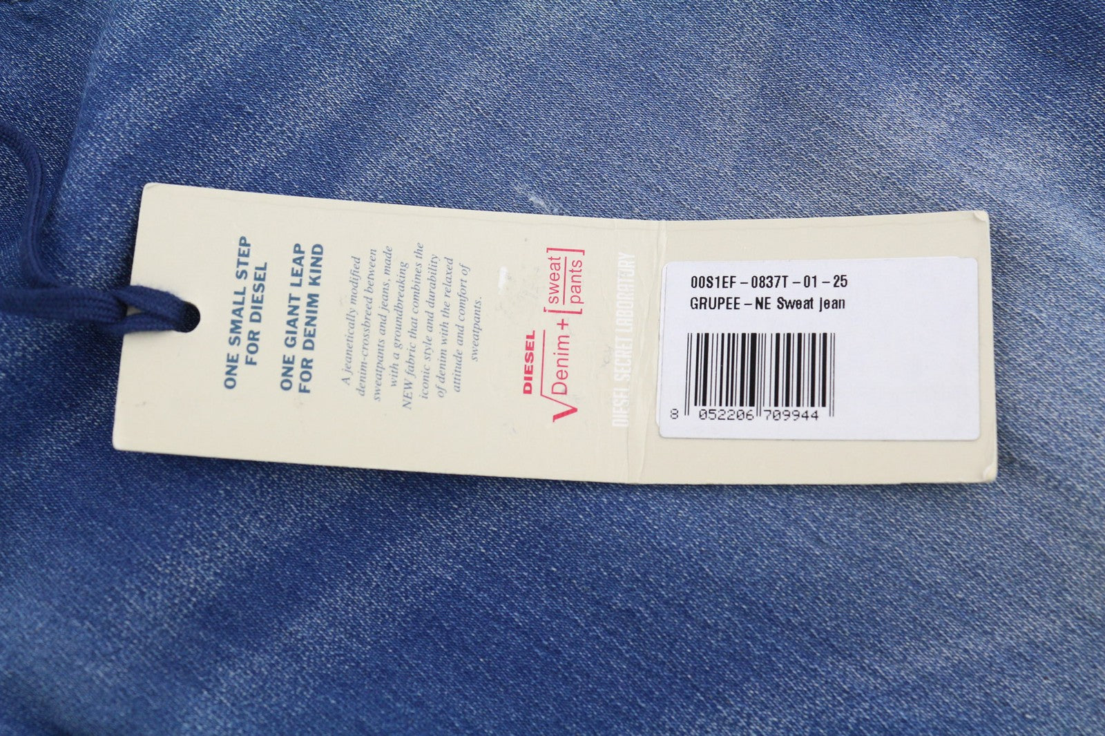 DIESEL Grupee-Ne 0837T Women's Jeans W25 Jogg Sweat Skinny Washed Blue Fit