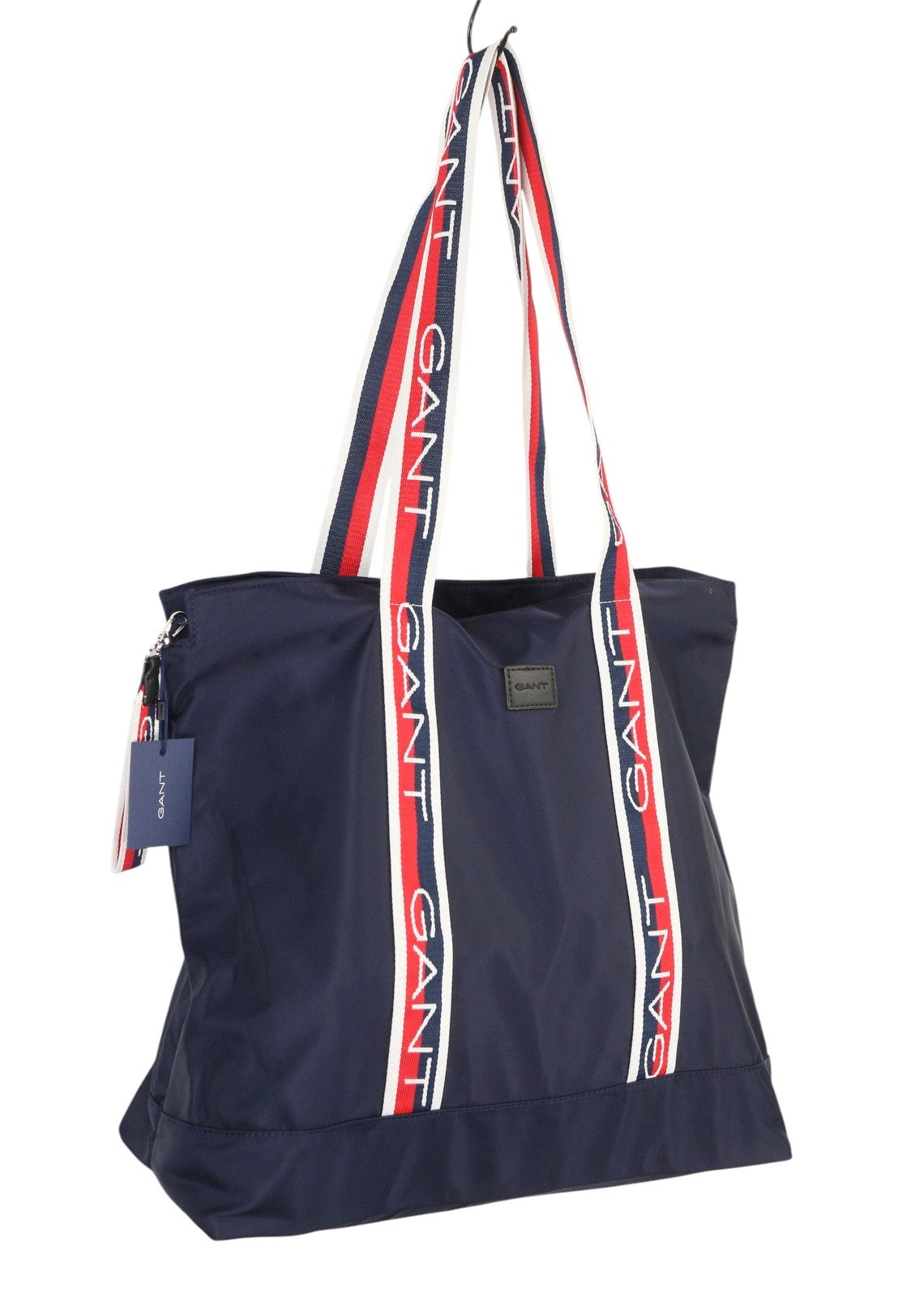 GANT Logo Shopper Women Bag OS Evening Blue Zip Top Inner Pocket Leather Logo