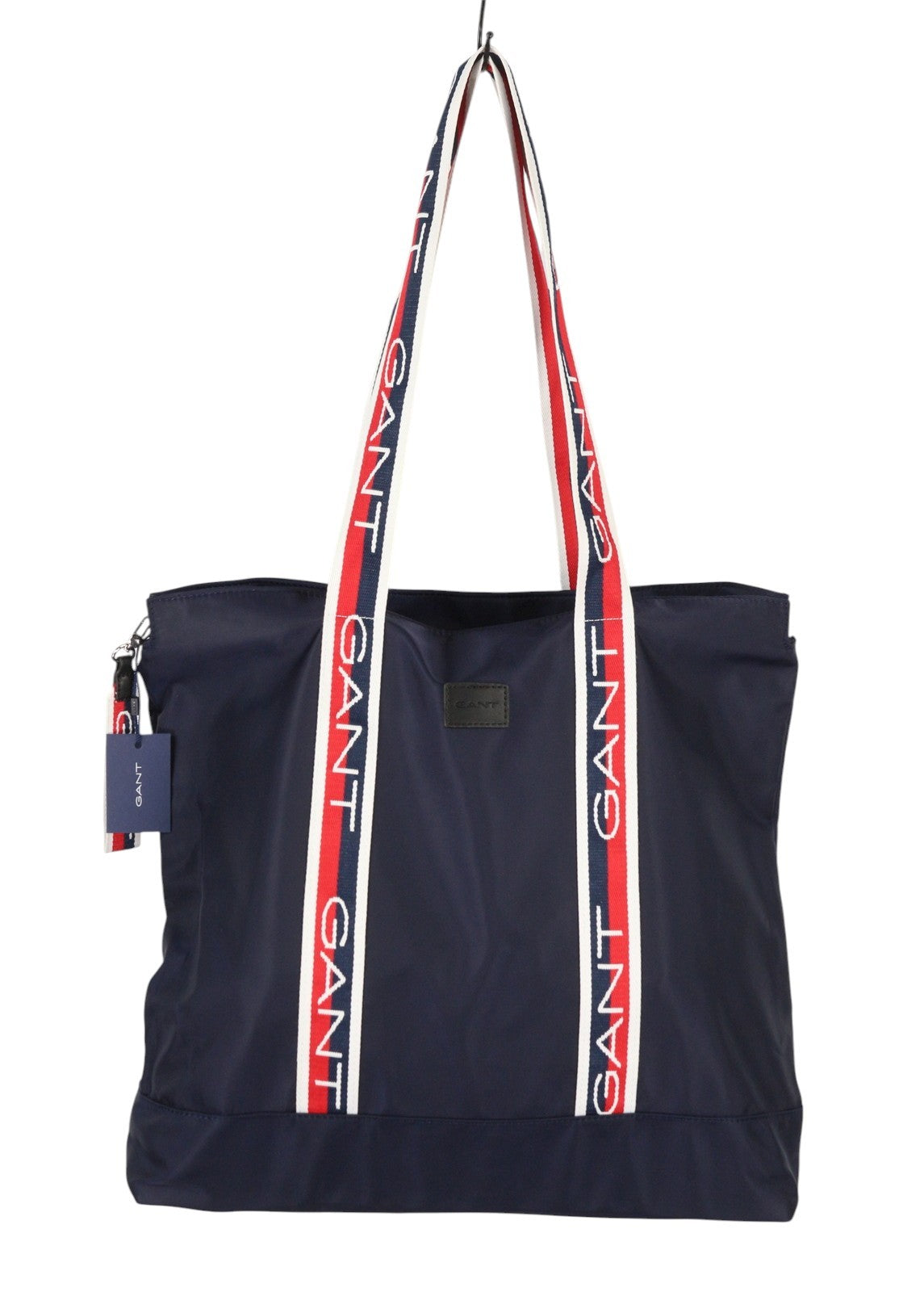 GANT Logo Shopper Women Bag OS Evening Blue Zip Top Inner Pocket Leather Logo