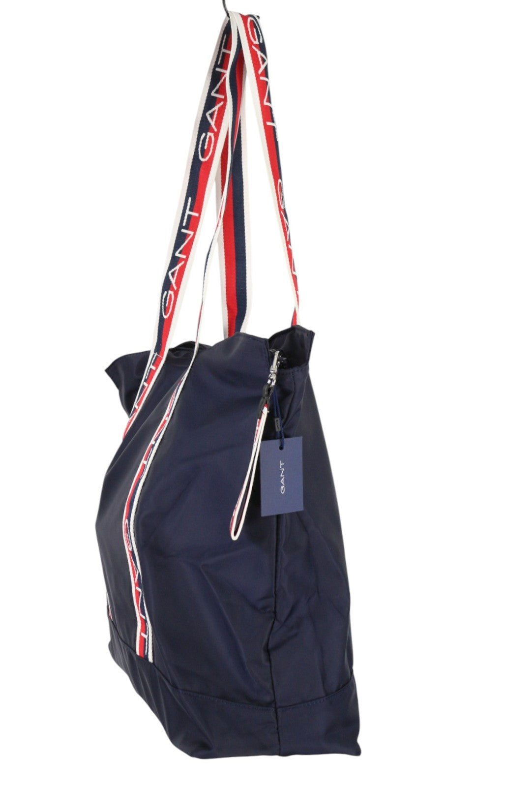 GANT Logo Shopper Women Bag OS Evening Blue Zip Top Inner Pocket Leather Logo