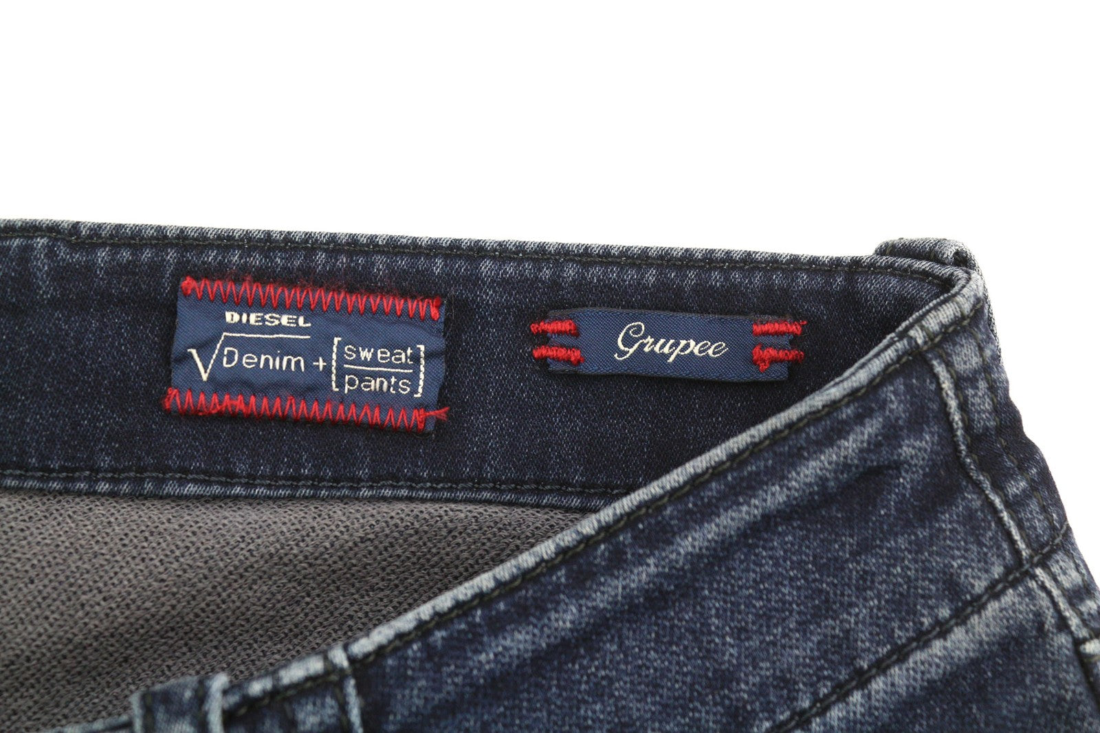 DIESEL Grupee-Ne 0842W Women's Jeans W25 Jogg Sweat Skinny Washed Blue Stretch