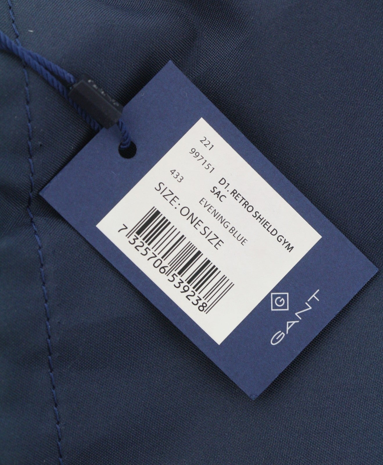 GANT Retro Shield Gym Men Bag OS Evening Blue Lightweight Sports Backpack