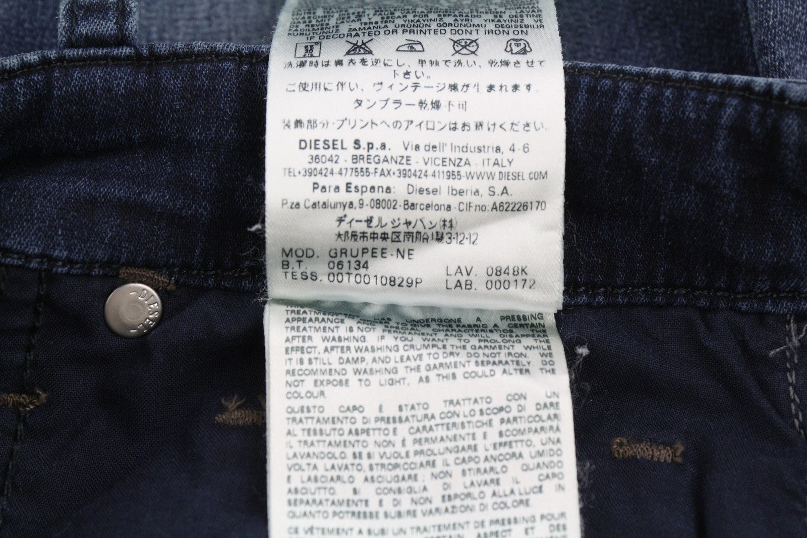 DIESEL Grupee-Ne 0848K Women's Jeans W23 Jogg Sweat Skinny Washed Blue Denim