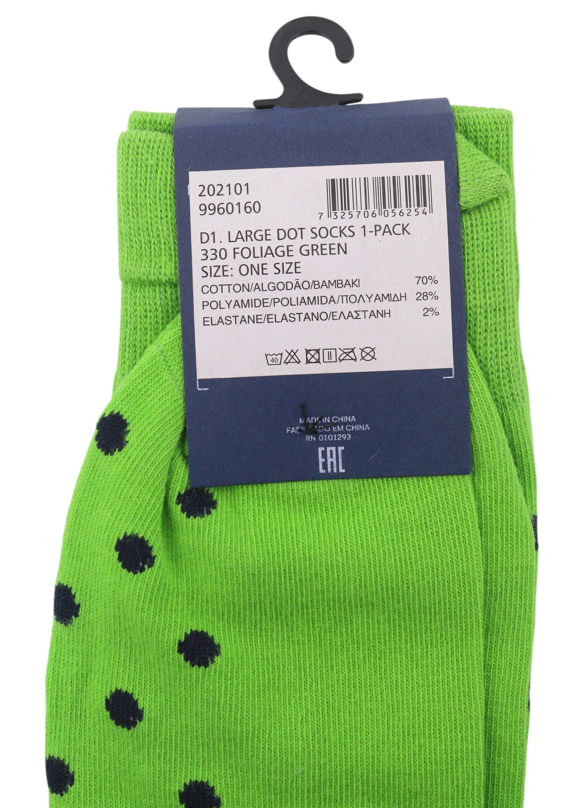 GANT Large Dot 1-Pack Men Socks OS Foliage Green Tight-Knit Stretch Unisex
