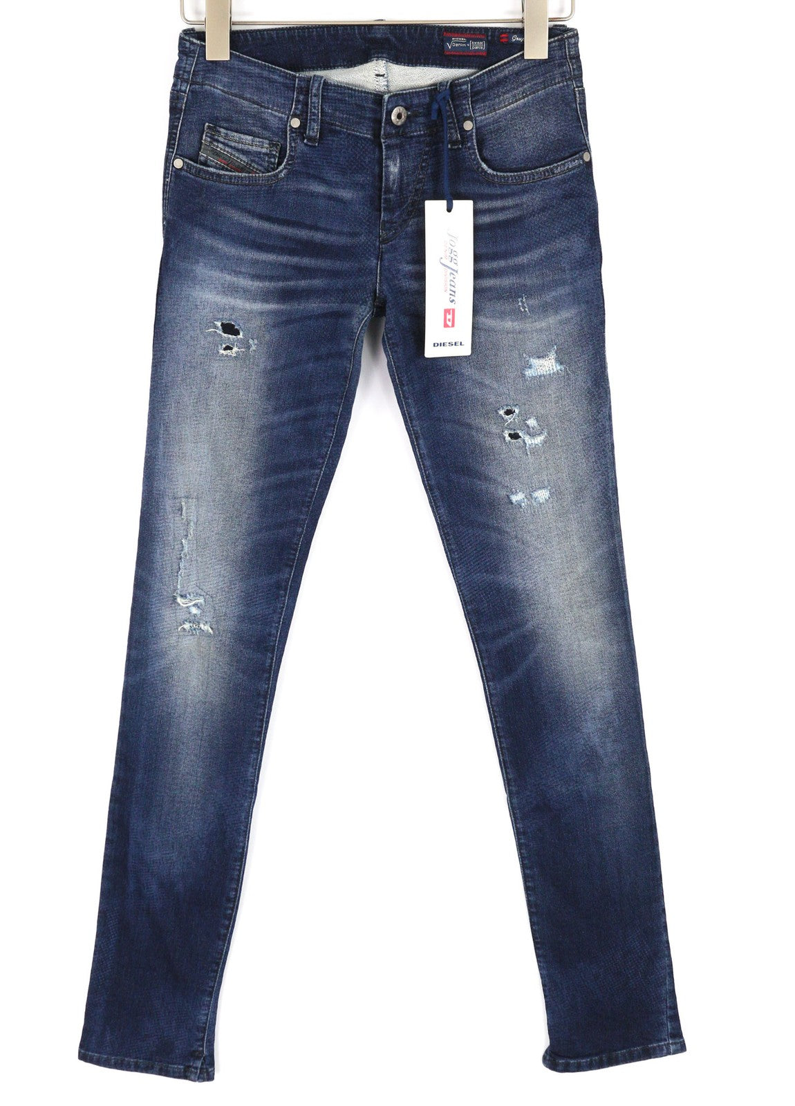 DIESEL Grupee-Ne 0666W Women's Jeans W25 Jogg Sweat Skinny Washed Blue Look