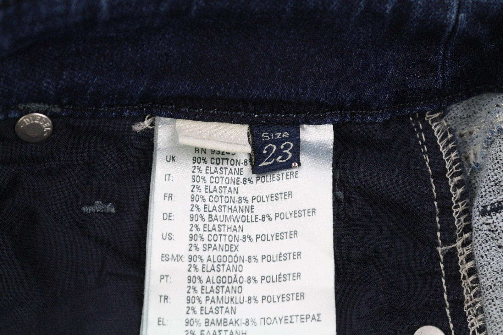 DIESEL Grupee-Ne 0662L Women's Jeans W23 Jogg Sweat Skinny Blue Washed RRP250