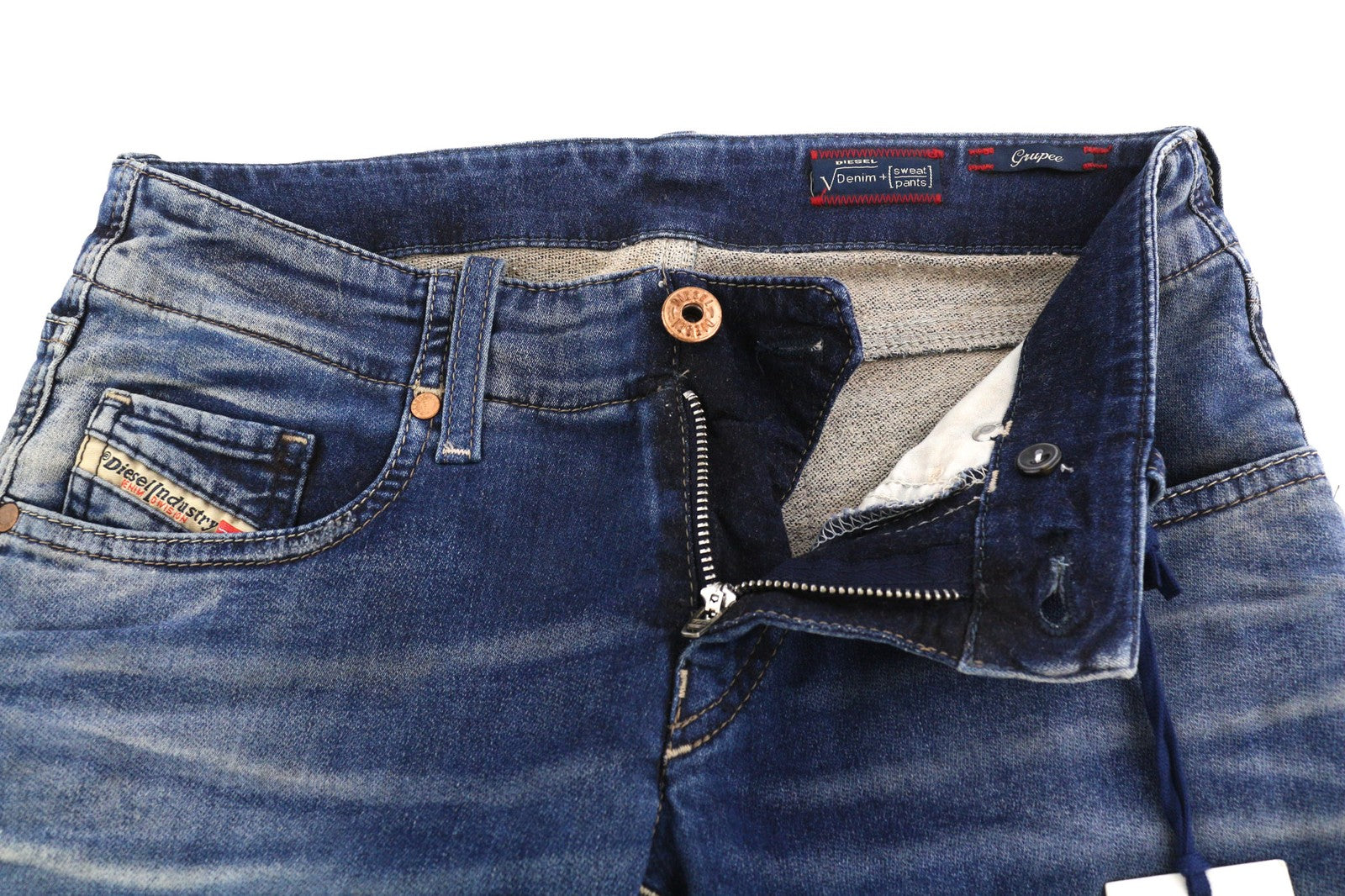 DIESEL Grupee-Ne 0603L Women's Jeans W25 Jogg Sweat Skinny Blue Washed RRP250