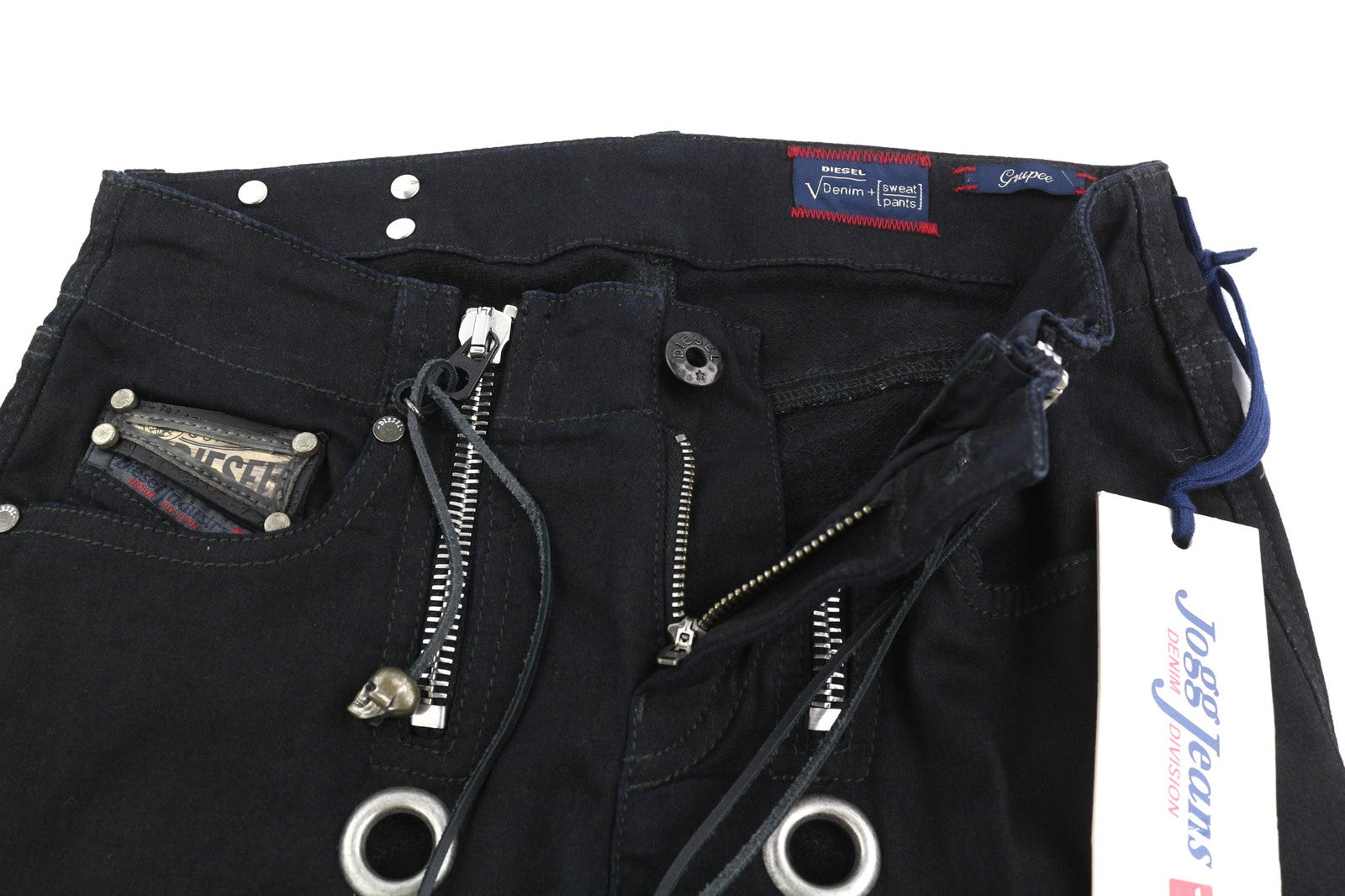 DIESEL Reboot-B-Grupee-Ne-B 0608S Women's Jeans W23 Jogg Sweat Black RRP280