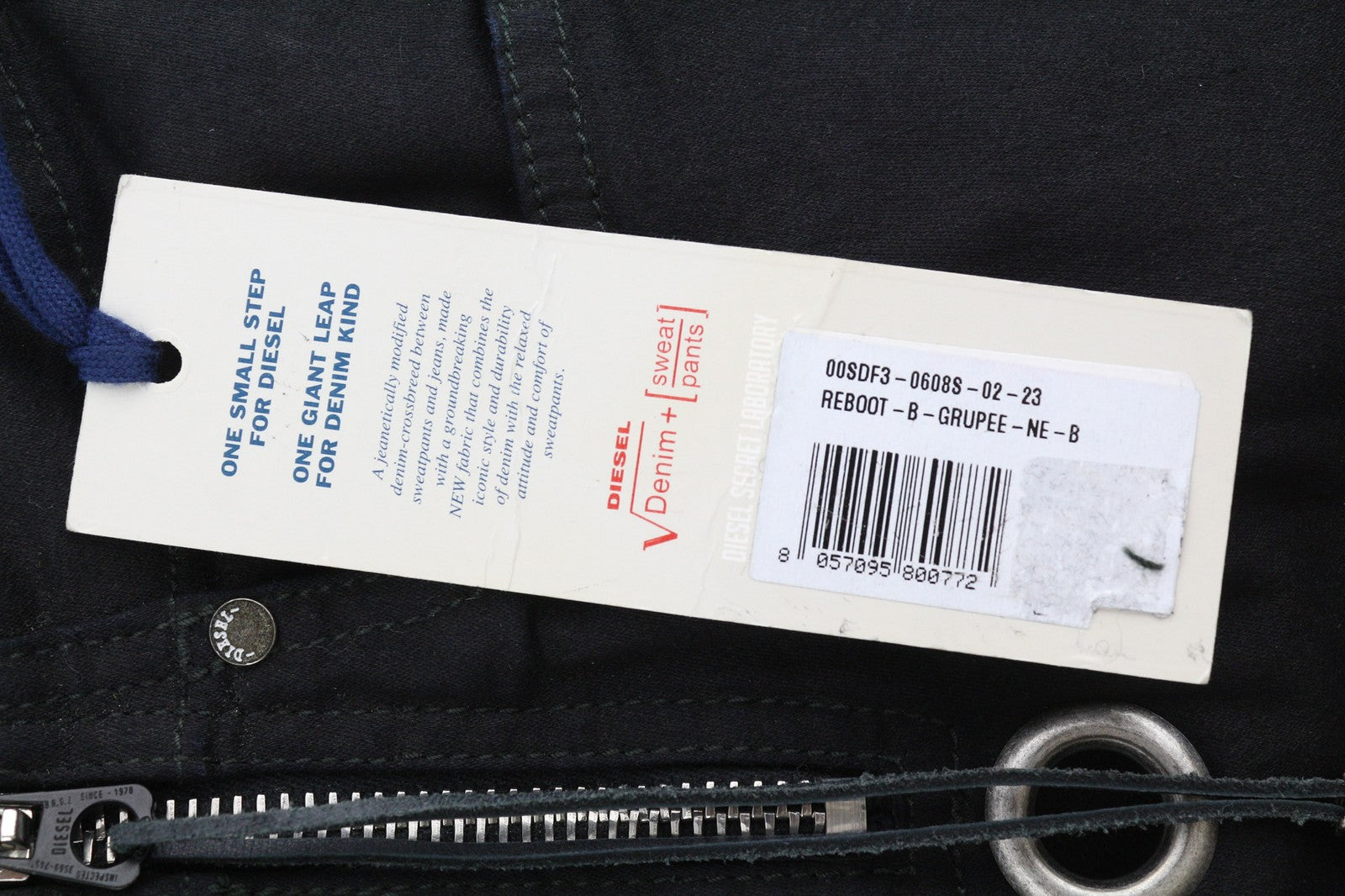 DIESEL Reboot-B-Grupee-Ne-B 0608S Women's Jeans W23 Jogg Sweat Black RRP280