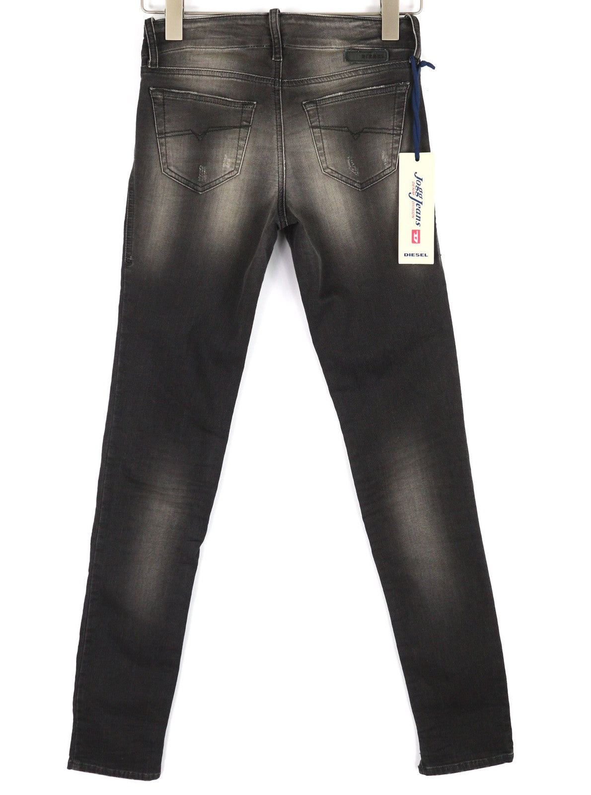 DIESEL Grupee-Ne 0835B Women's Jeans W25 Jogg Sweat Skinny Washed Logo Blue