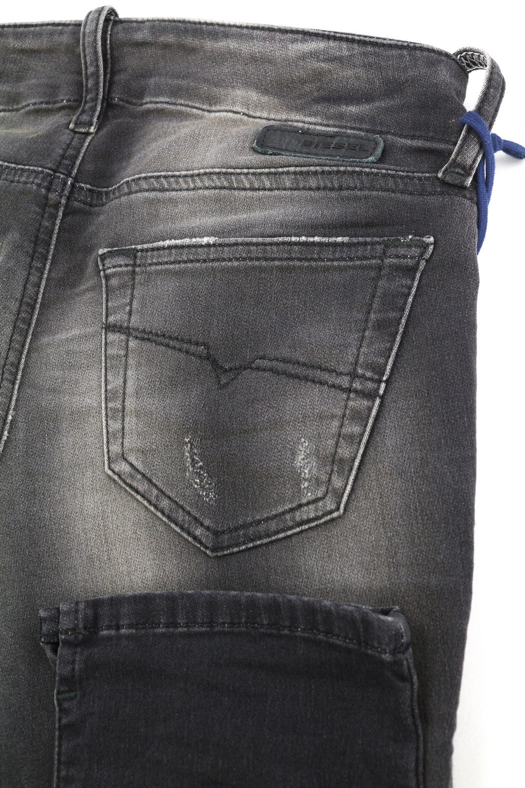 DIESEL Grupee-Ne 0835B Women's Jeans W25 Jogg Sweat Skinny Washed Logo Blue