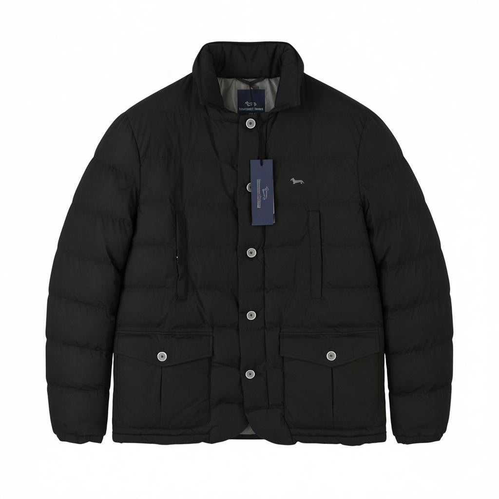 HARMONT & BLAINE Trapuntata Multi Tasca Men Jacket L Black Padded Button RRP337