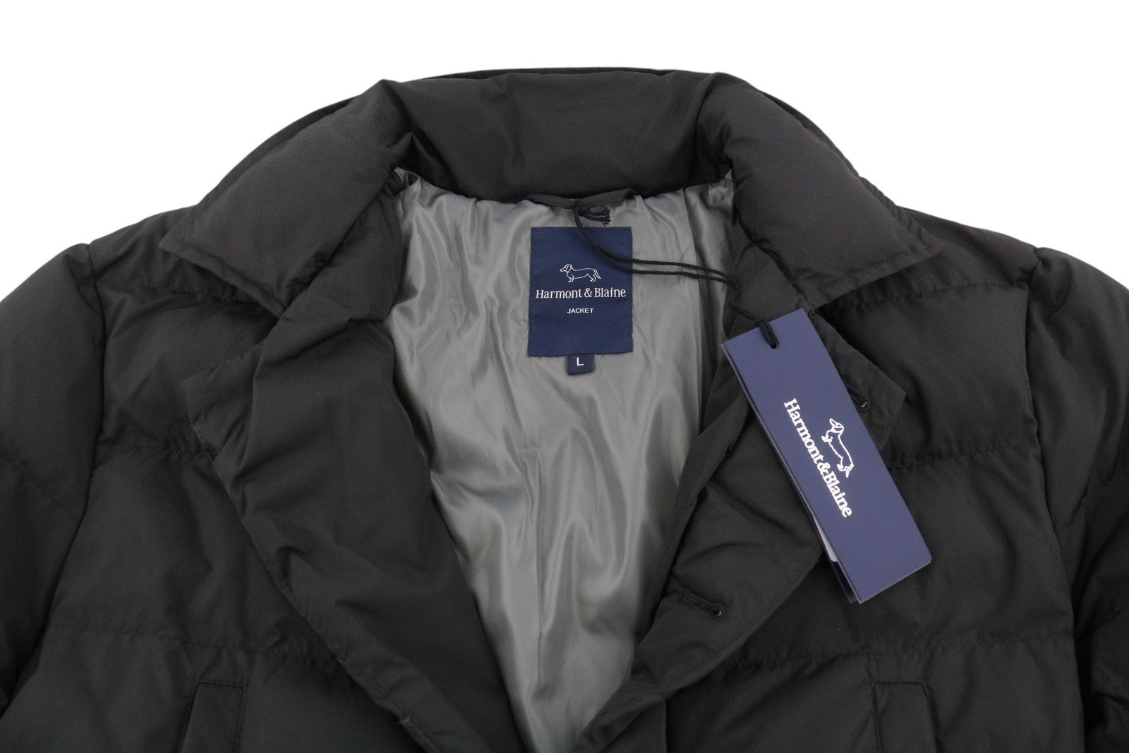 HARMONT & BLAINE Trapuntata Multi Tasca Men Jacket L Black Padded Button RRP337