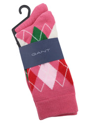GANT Argyle 2 Pack Women Socks OS Rapture Rose Tight-Knit Stretch Unisex