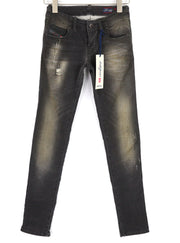 DIESEL Grupee-Ne 0835B Women's Jeans W25 Jogg Skinny Washed Black Sweat Denim