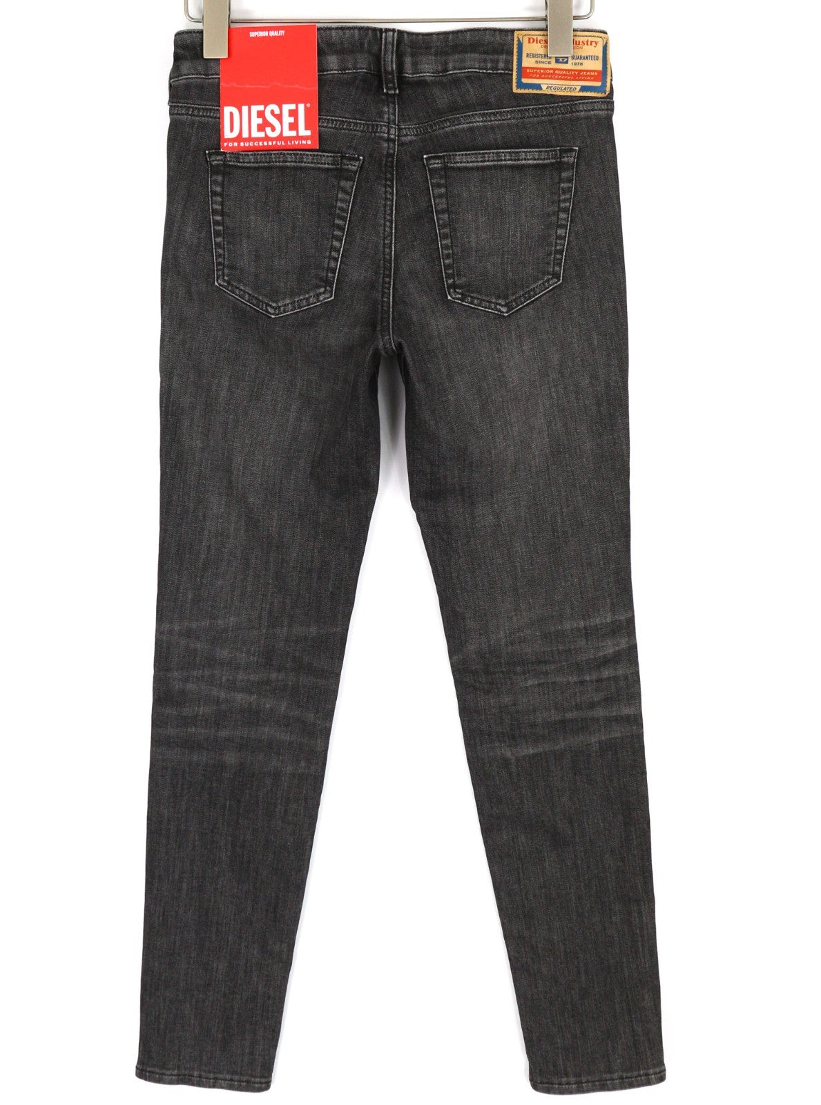 DIESEL D-Ollies-T 09D5 Women's Jeans W26 Slim Zip Black Washed Denim Jogg RRP225