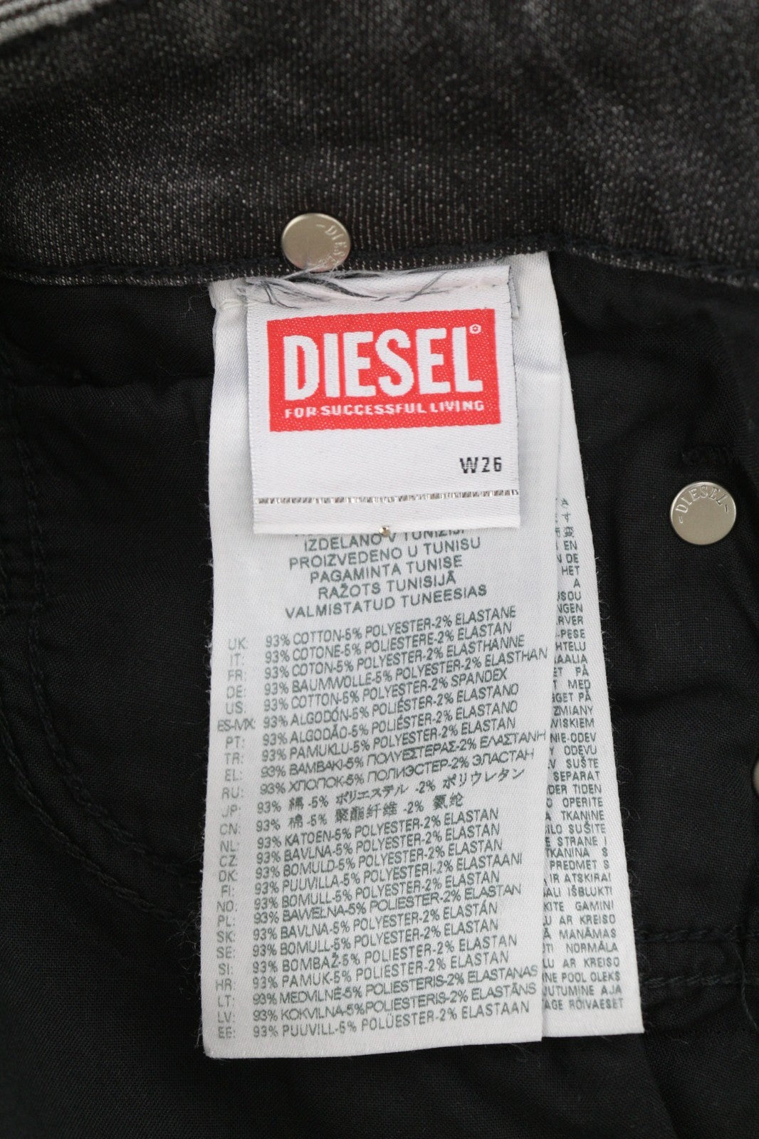 DIESEL D-Ollies-T 09D5 Women's Jeans W26 Slim Zip Black Washed Denim Jogg RRP225