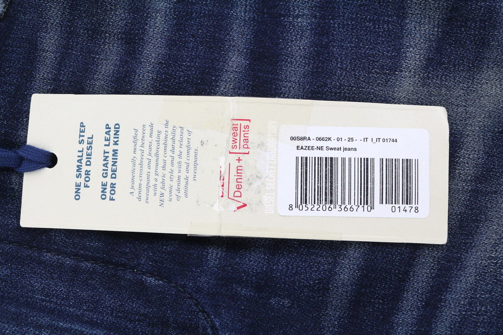 DIESEL Eazee-Ne 0662K Women's Jeans W25 Jogg Ripped Blue Distressed Slim RRP235