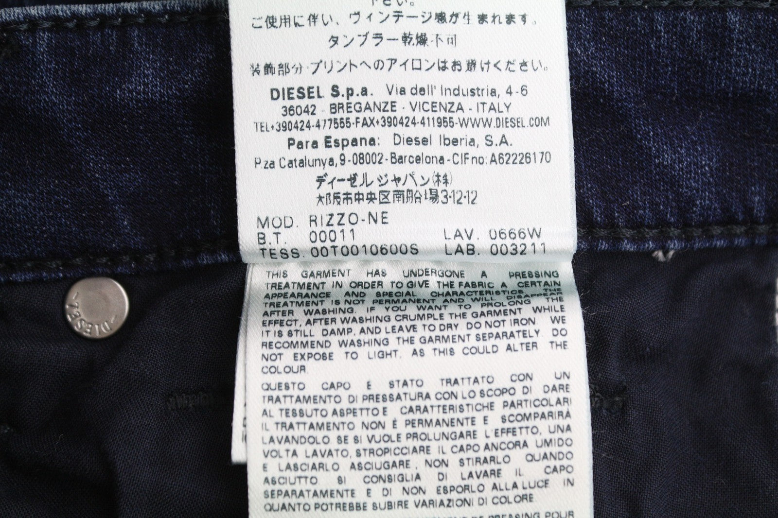 DIESEL Rizzo-Ne 0666W Women's Jeans W23 Jogg Distressed Ripped Blue RRP250