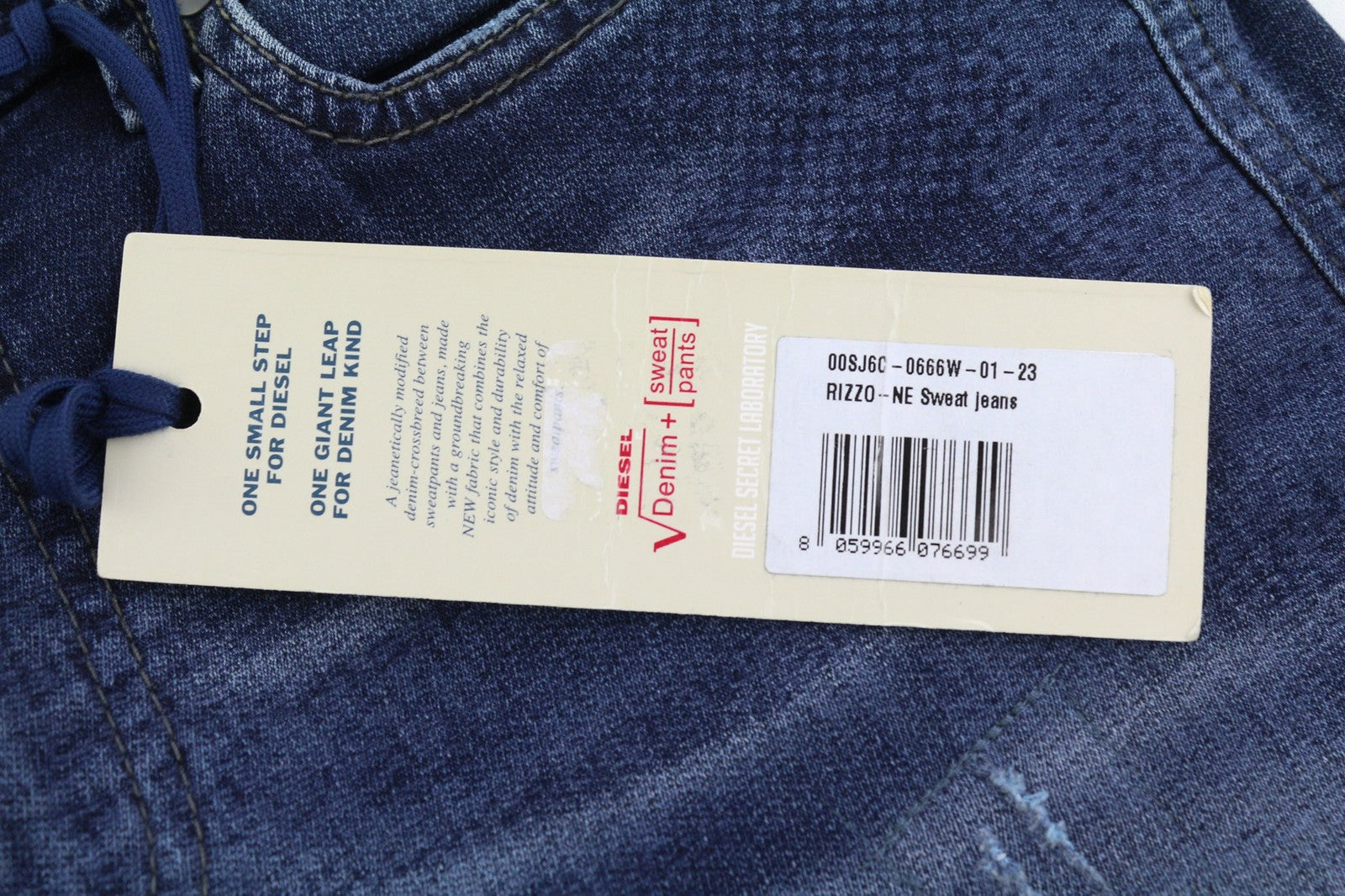 DIESEL Rizzo-Ne 0666W Women's Jeans W23 Jogg Distressed Ripped Blue RRP250