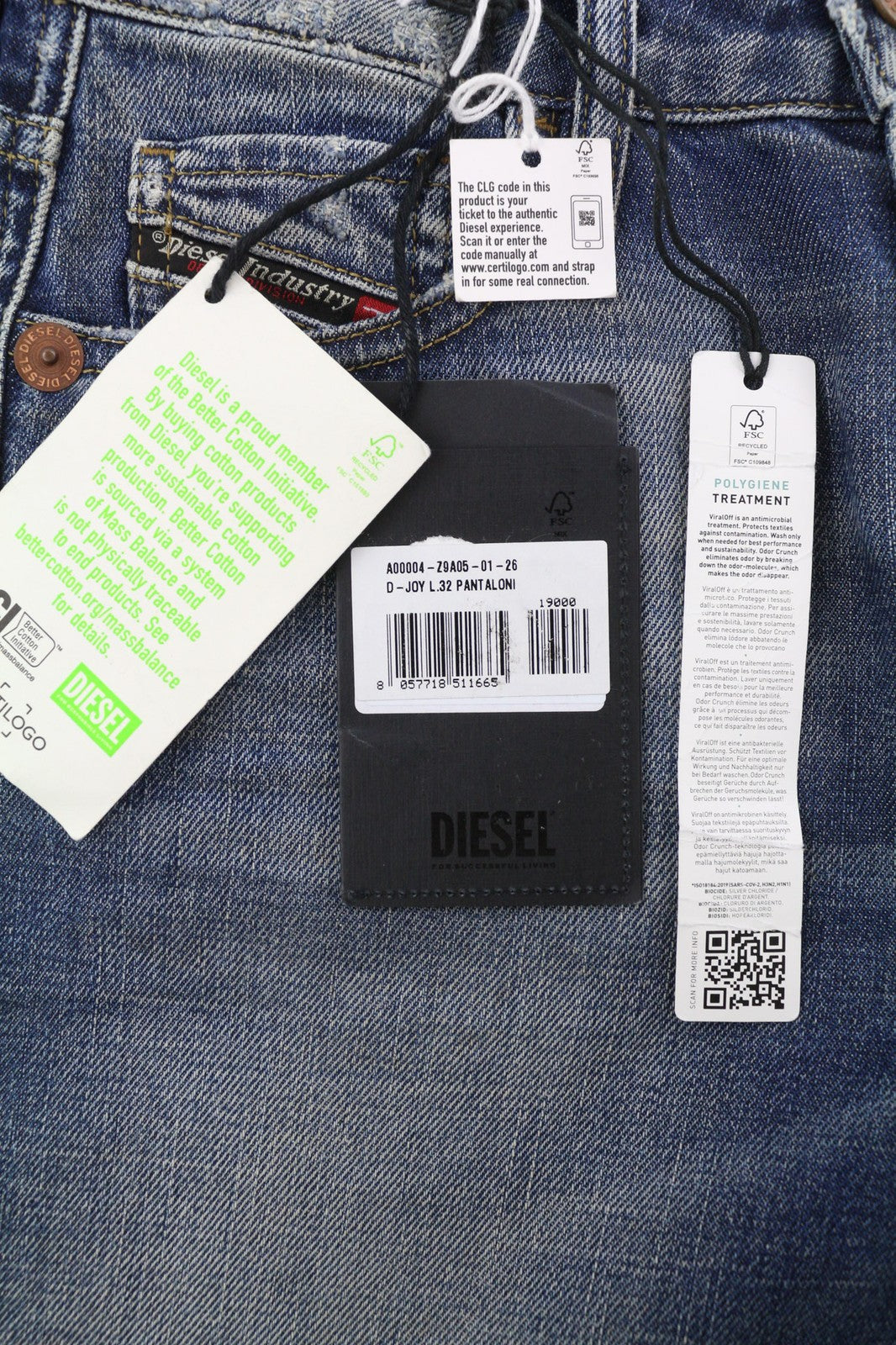 DIESEL D-Joy Z9A05 Women's Jeans W26/L32 Slim Stretch Washed Branded RRP195