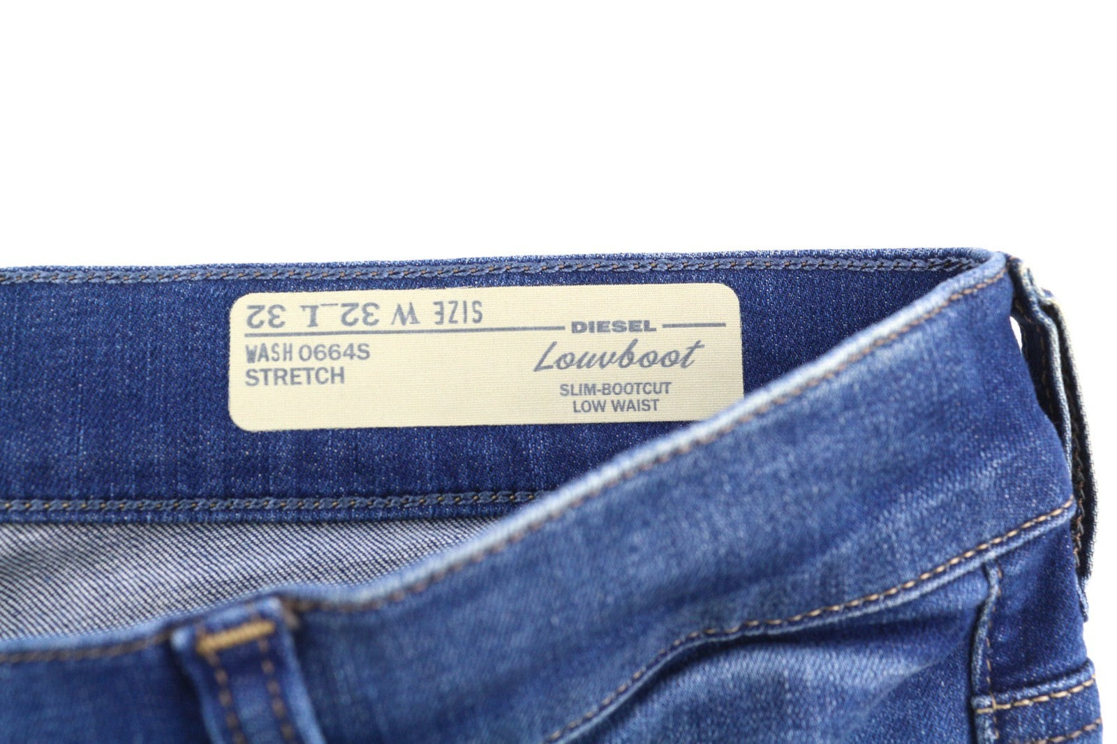 DIESEL Lowboot 0664S Women's Jeans W32/L32 Low Waist Stretch Blue Slim Bootcut