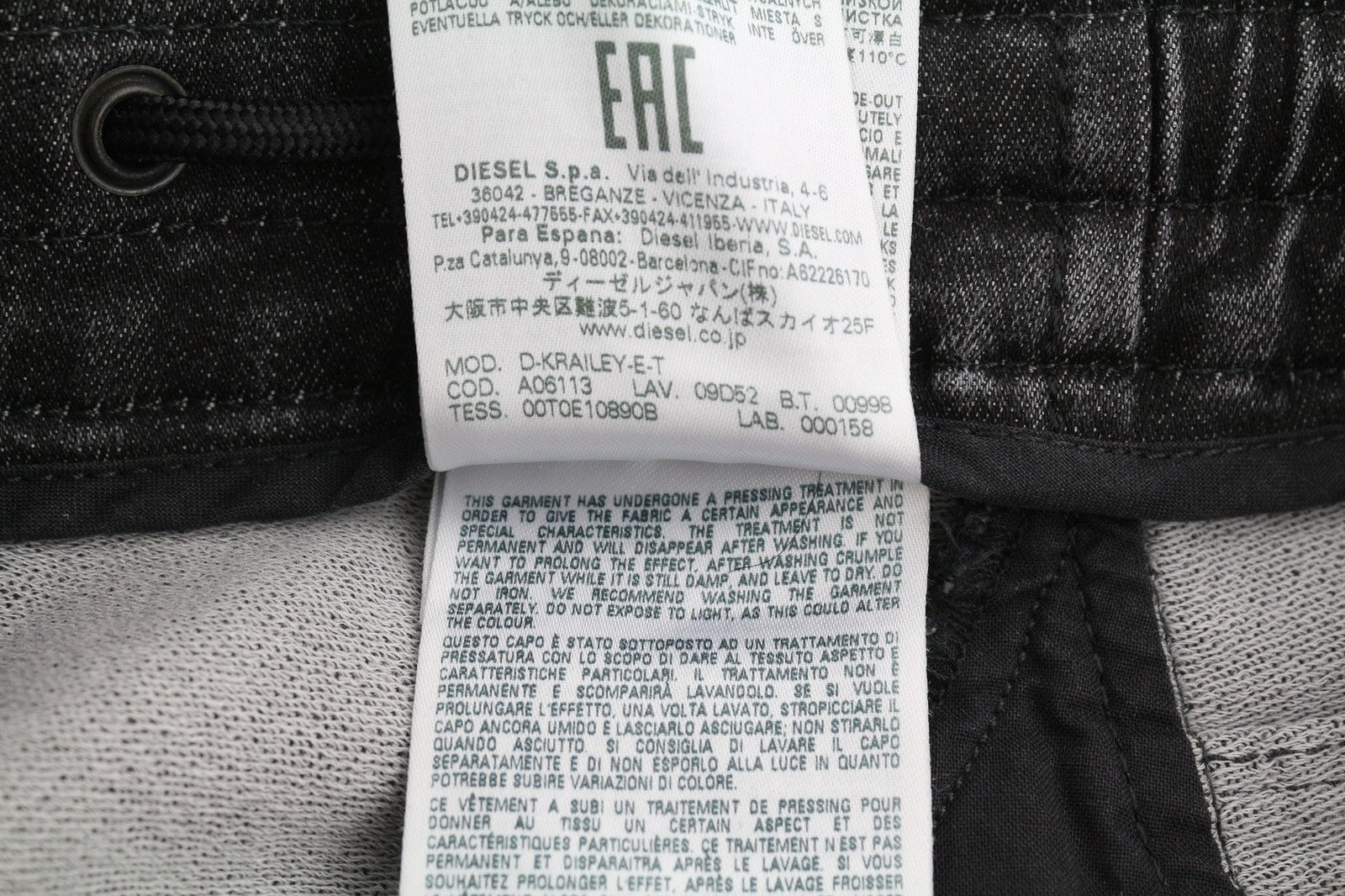 DIESEL D-Krailey-E-T 09D5 Women's Jeans W26 Jogg Sweat Elastic Waist RRP250