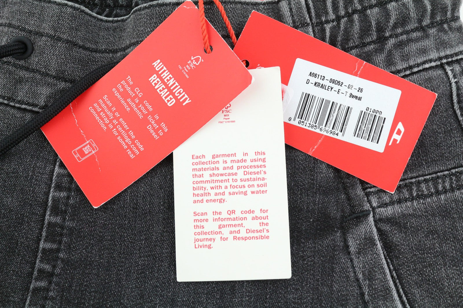 DIESEL D-Krailey-E-T 09D5 Women's Jeans W26 Jogg Sweat Elastic Waist RRP250