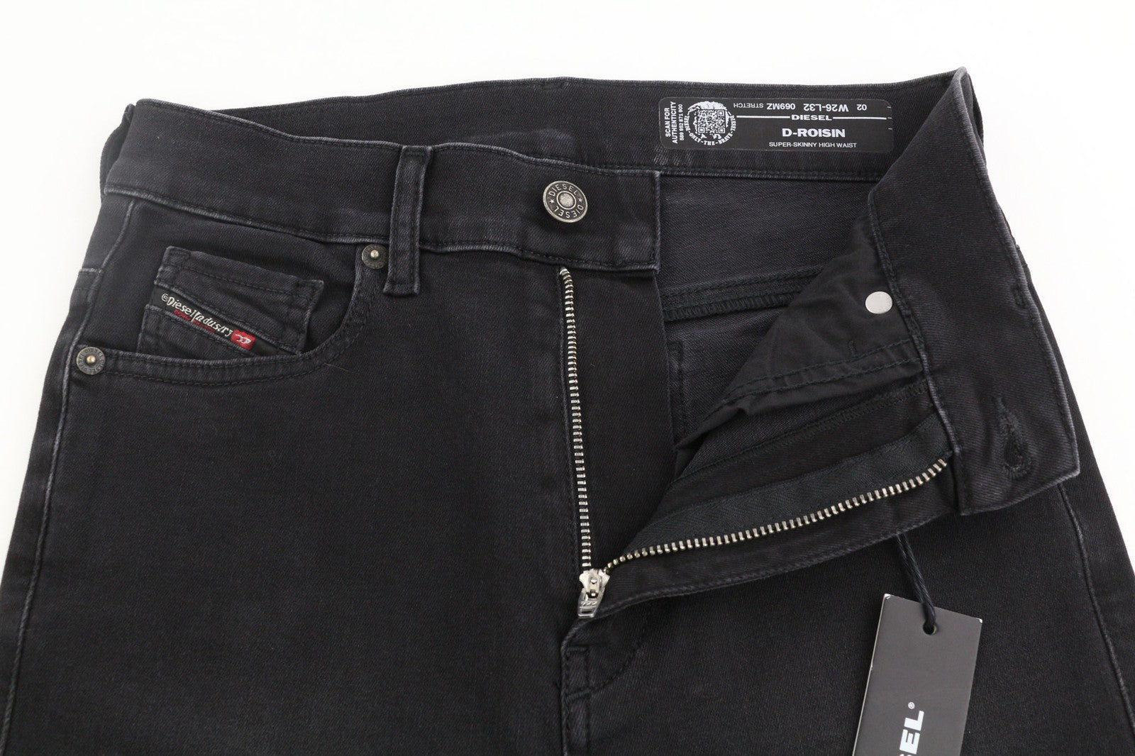 DIESEL D-Roisin 069MZ Women's Jeans W26/L32 High Waist Super Skinny Black