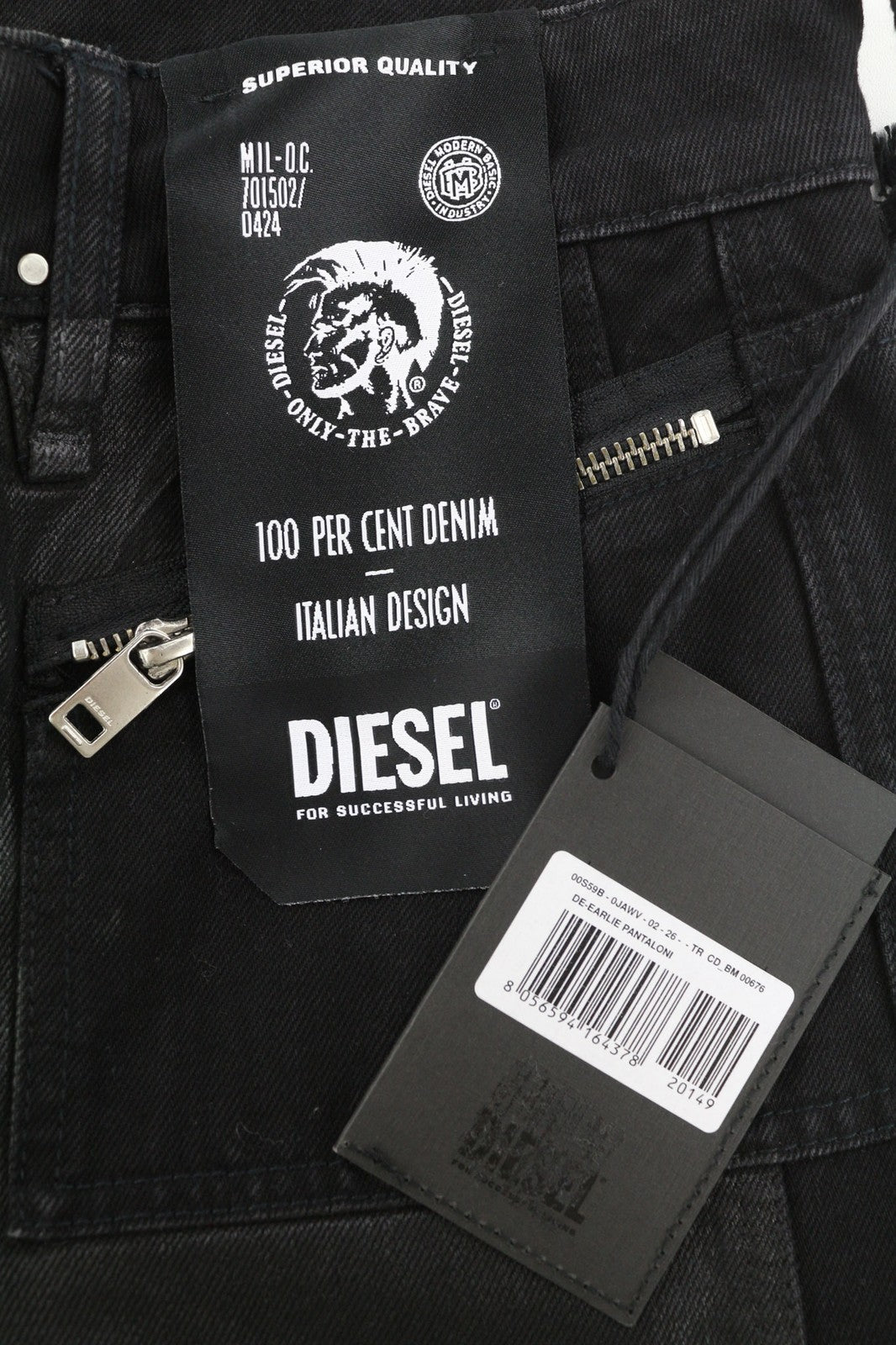 DIESEL De-Earlie Women's Jeans W26 Coated Distressed Zip Ankle Detailed RRP320