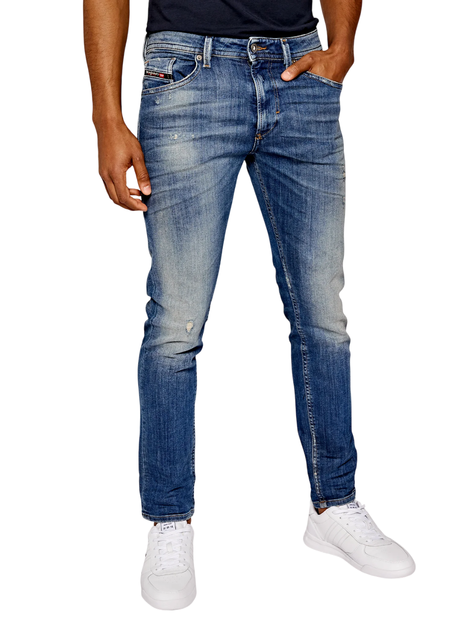 DIESEL Thommer-T 0870M Men's Jeans W27 Jogg Ripped Distressed Washed Slim