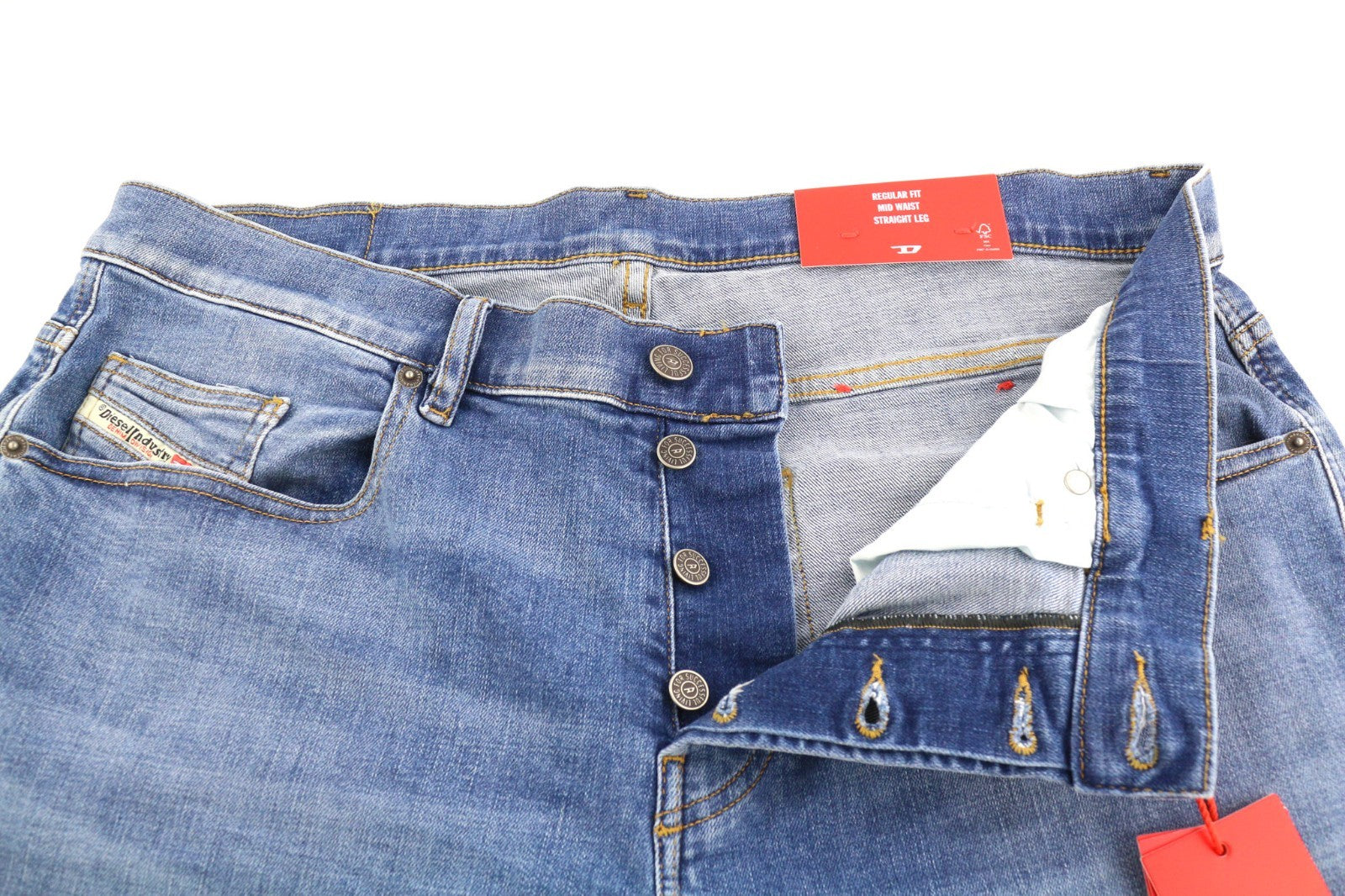 DIESEL 2020 D-Viker REHAJ Men's Jeans W36/L30 Mid Waist Straight Regular Fit