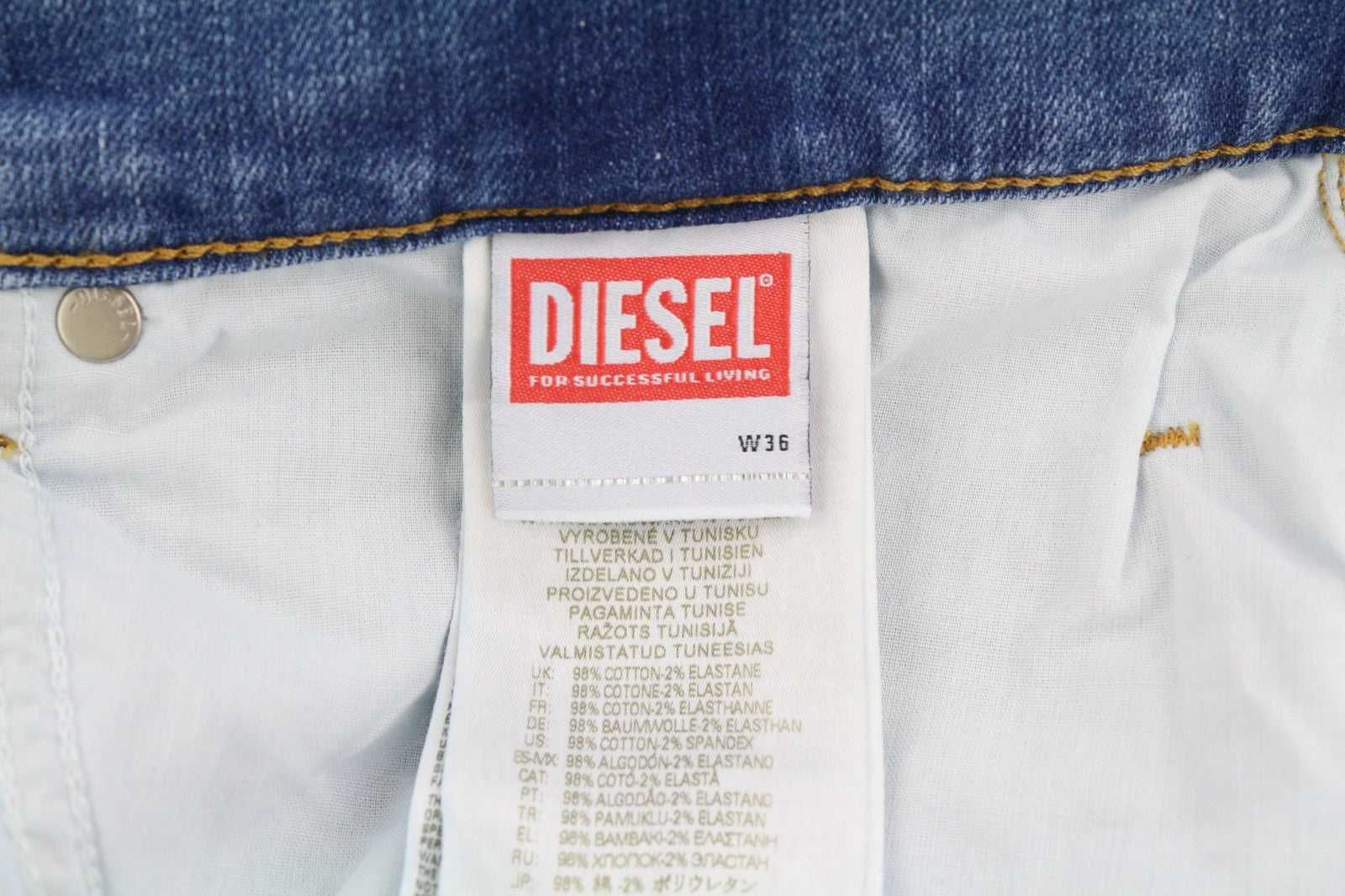 DIESEL 2020 D-Viker REHAJ Men's Jeans W36/L30 Mid Waist Straight Regular Fit