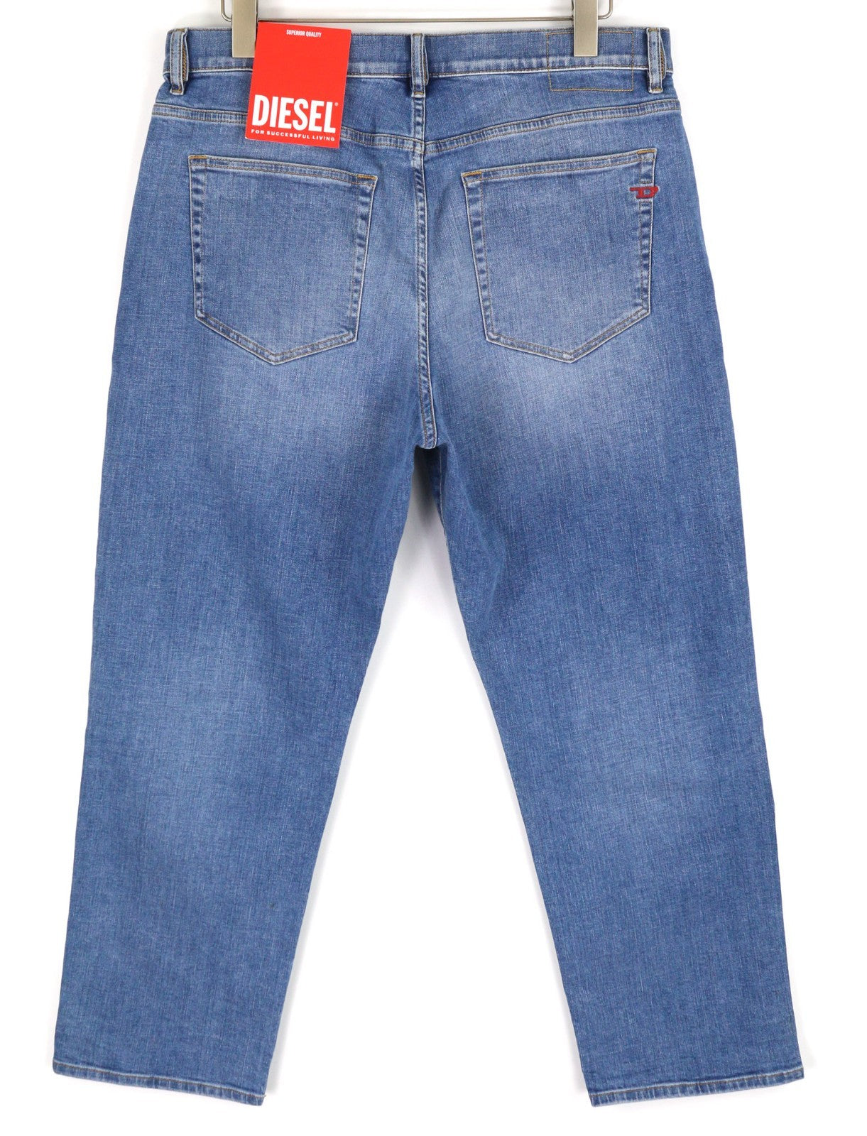 DIESEL 2020 D-Viker REHAJ Men's Jeans W36/L30 Straight Blue Mid Waist Regular