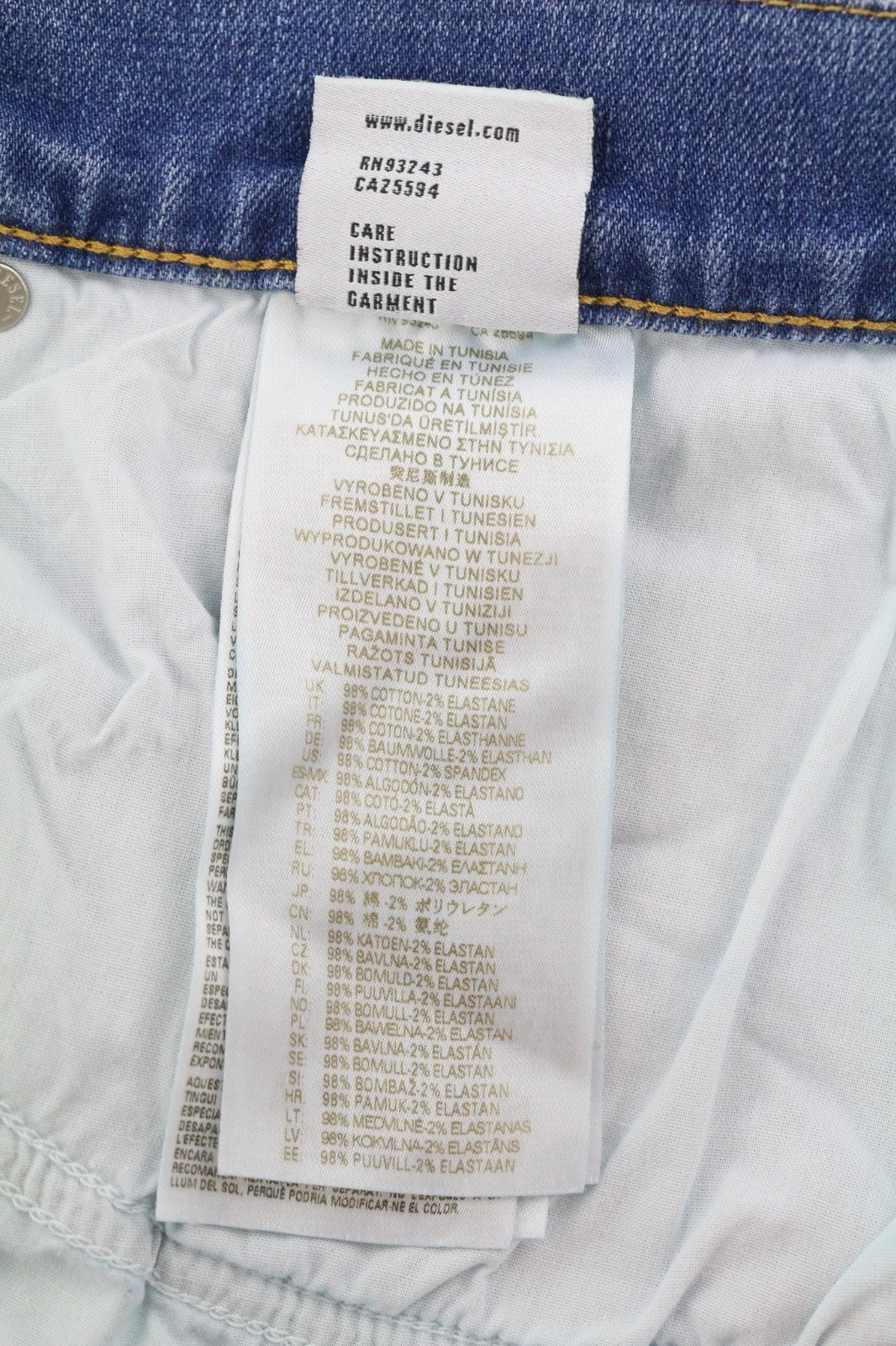 DIESEL 2020 D-Viker REHAJ Men's Jeans W36/L30 Straight Blue Mid Waist Regular