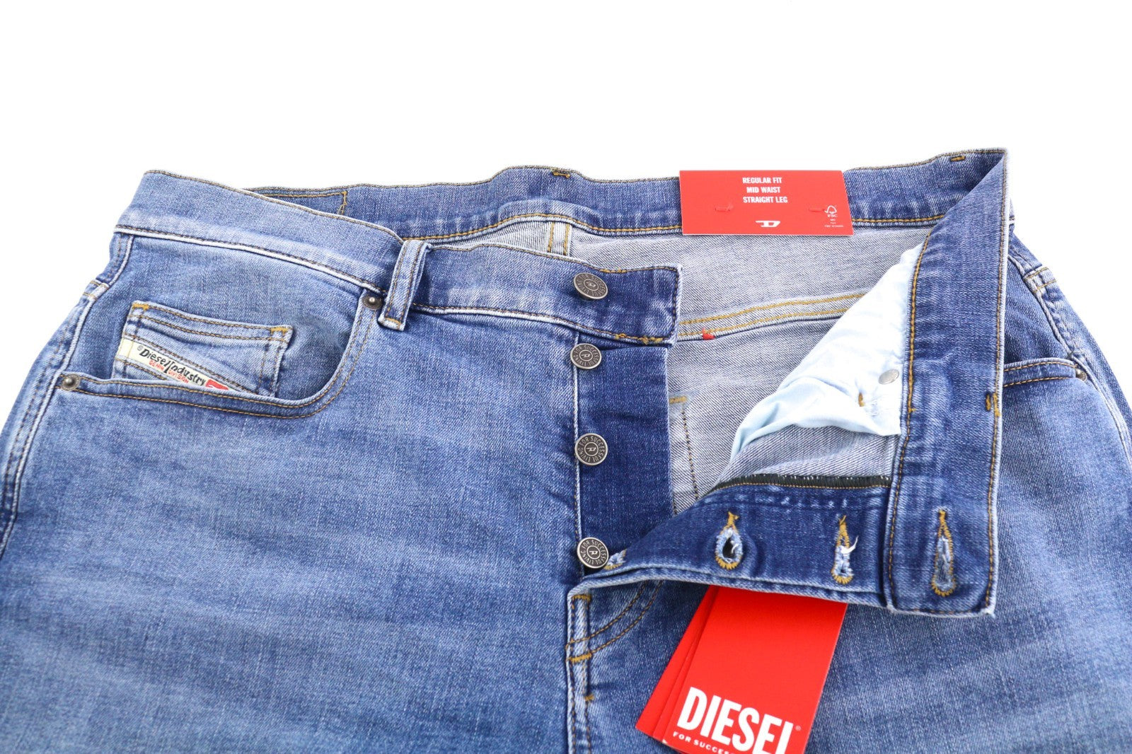 DIESEL 2020 D-Viker REHAJ Men's Jeans W36/L30 Mid Waist Straight Denim Fit