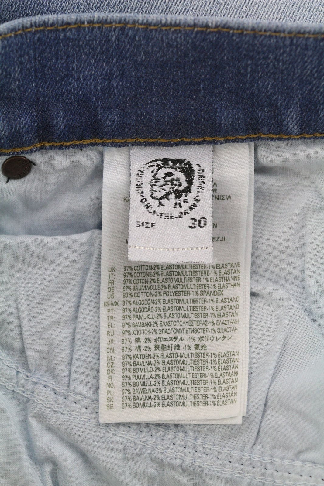 DIESEL D-Mihtry 009NF Men's Jeans W30/L30 Washed Straight Stretch Button Fly