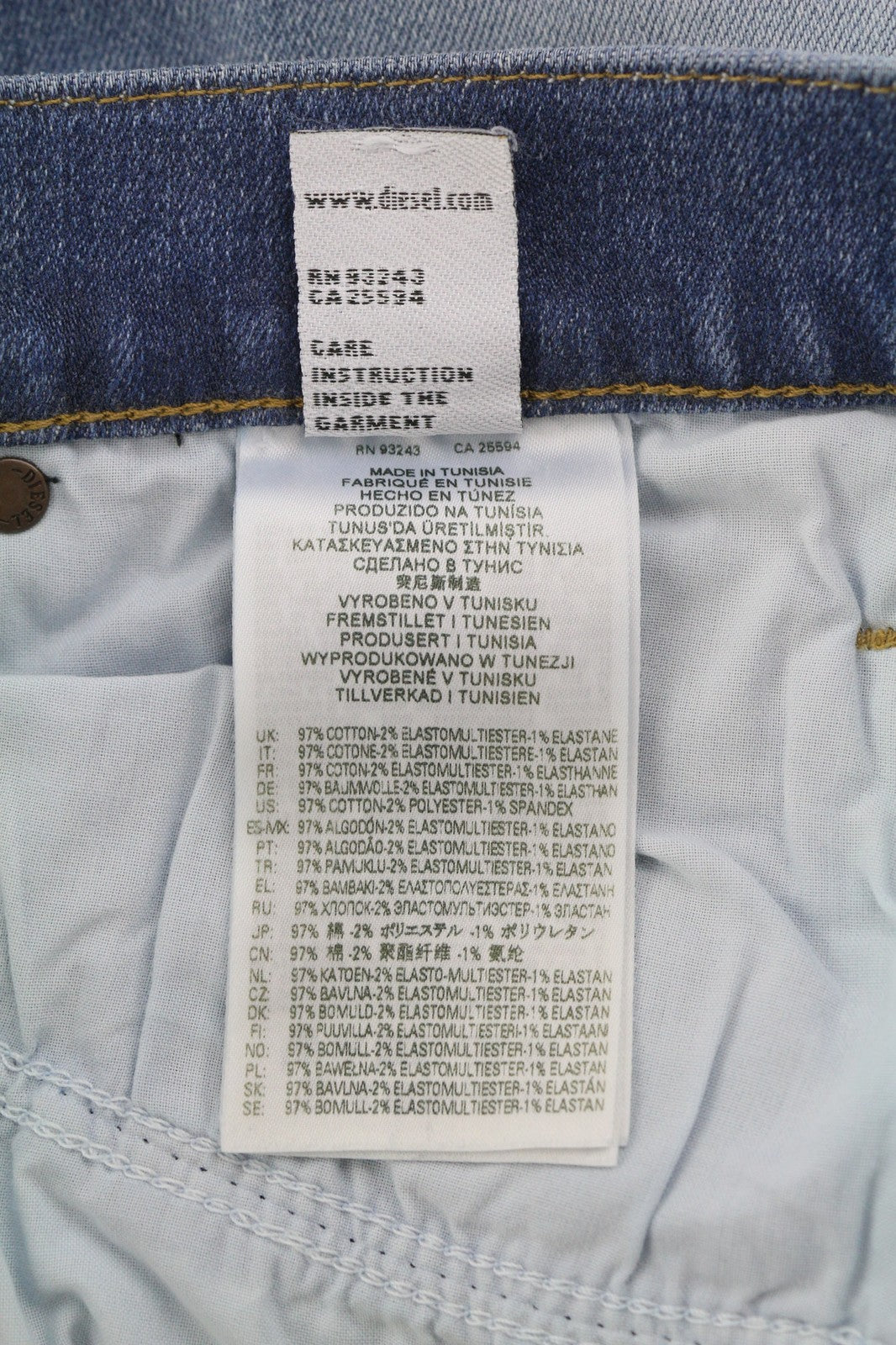 DIESEL D-Mihtry 009NF Men's Jeans W30/L30 Washed Straight Stretch Button Fly