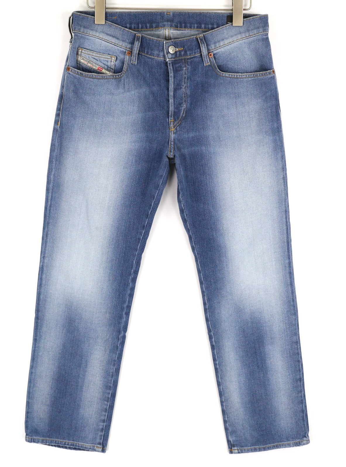 DIESEL D-Mihtry 009NF Men's Jeans W33/L30 Straight Stretch Denim Washed Button