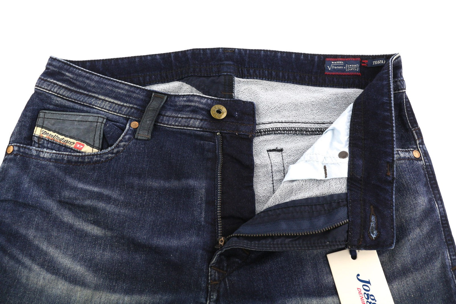 DIESEL Thavar-Ne 0607U Men's Jeans W28 Jogg Ripped Distressed Blue RRP200